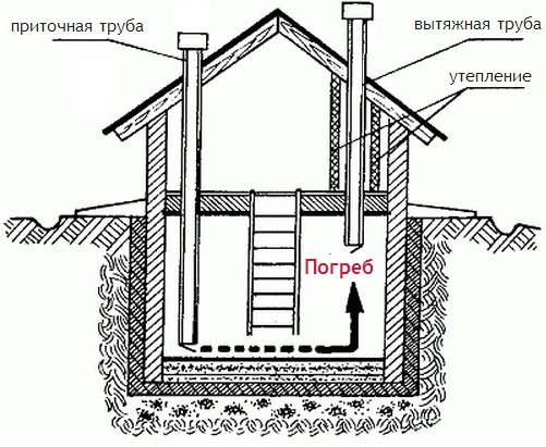 Two-pipe cellar ventilation systems