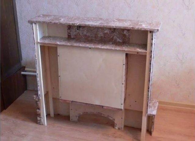 False fireplace made of polystyrene foam: how to make it yourself, photo
