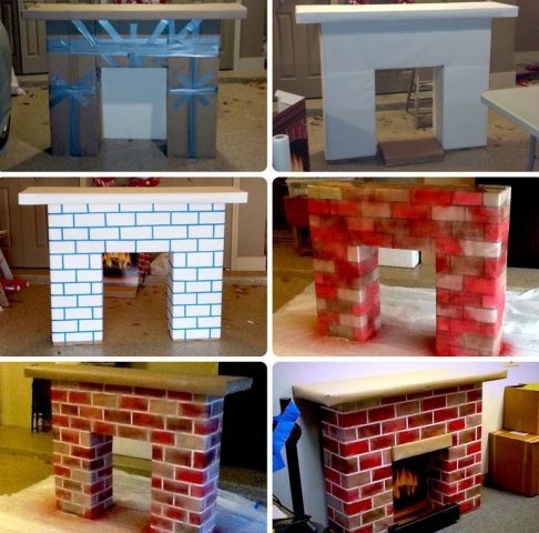 False fireplace made of polystyrene foam: how to make it yourself, photo