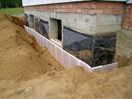 Using expanded polystyrene for thermal insulation of foundation strips