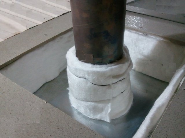 How to insulate a chimney pipe in a ceiling