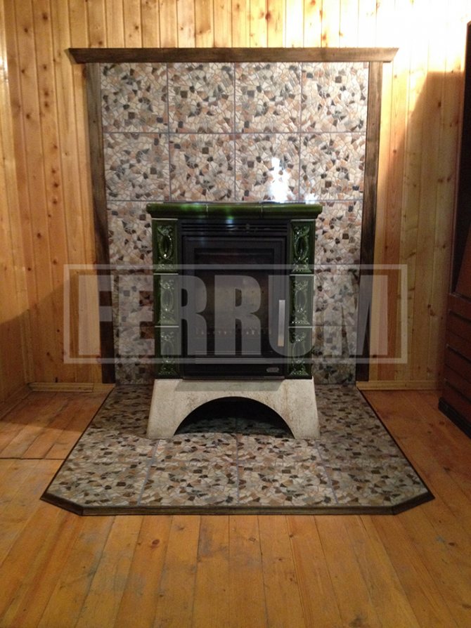 fireplace in a private house photo