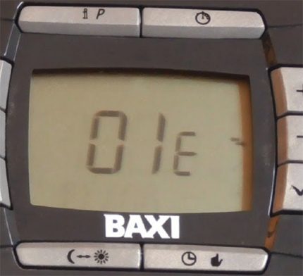 Baxi error code 01E