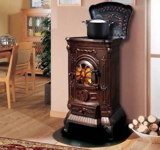 Beautiful design of the stove-fireplace