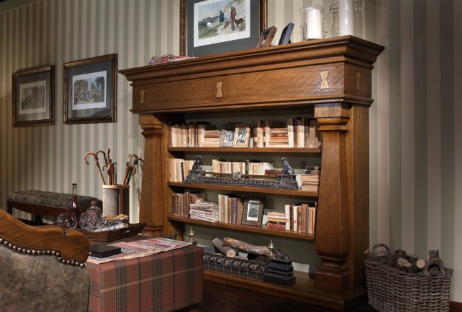 Disguising a fireplace as a bookcase