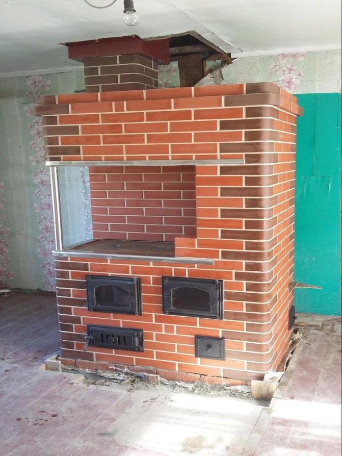 stoves for home made of bricks photo