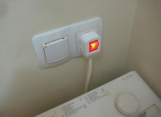 Example of a socket in a bathroom