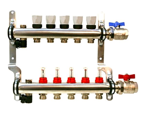 Схема работы трехходового термостатического смесительного клапана для теплого пола