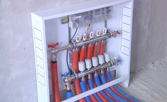 шкаф коллектора и автоматики регулировки температуры теплых полов Rehau