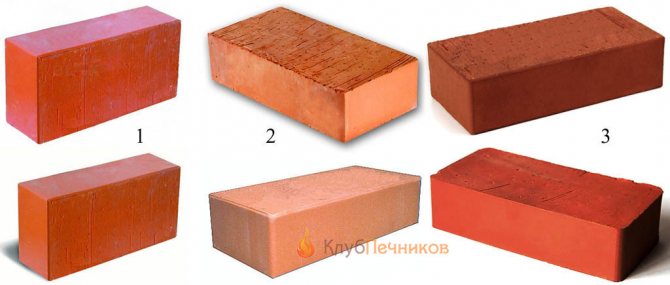 Types of bricks for the stove