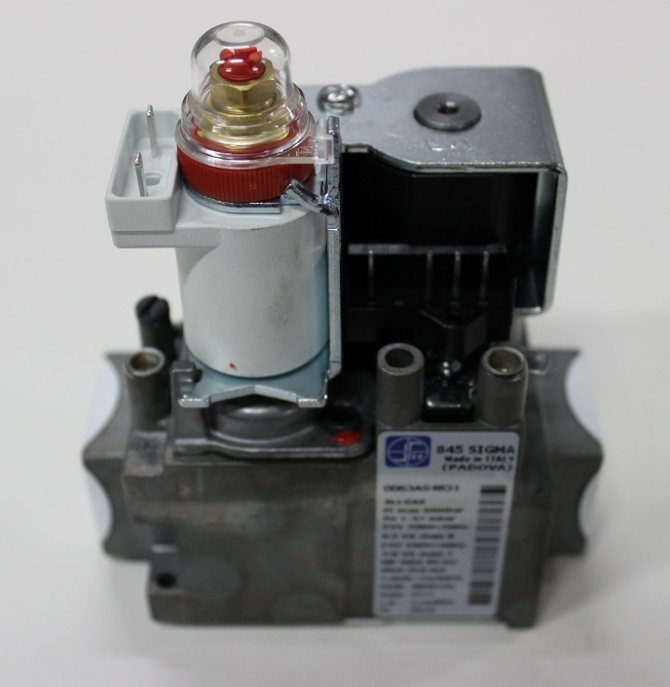 The device of the solenoid valve of a gas boiler