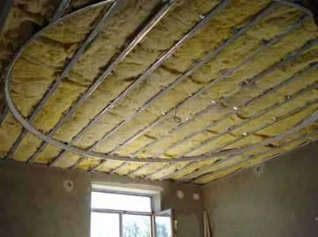 Ceiling insulation with mineral wool